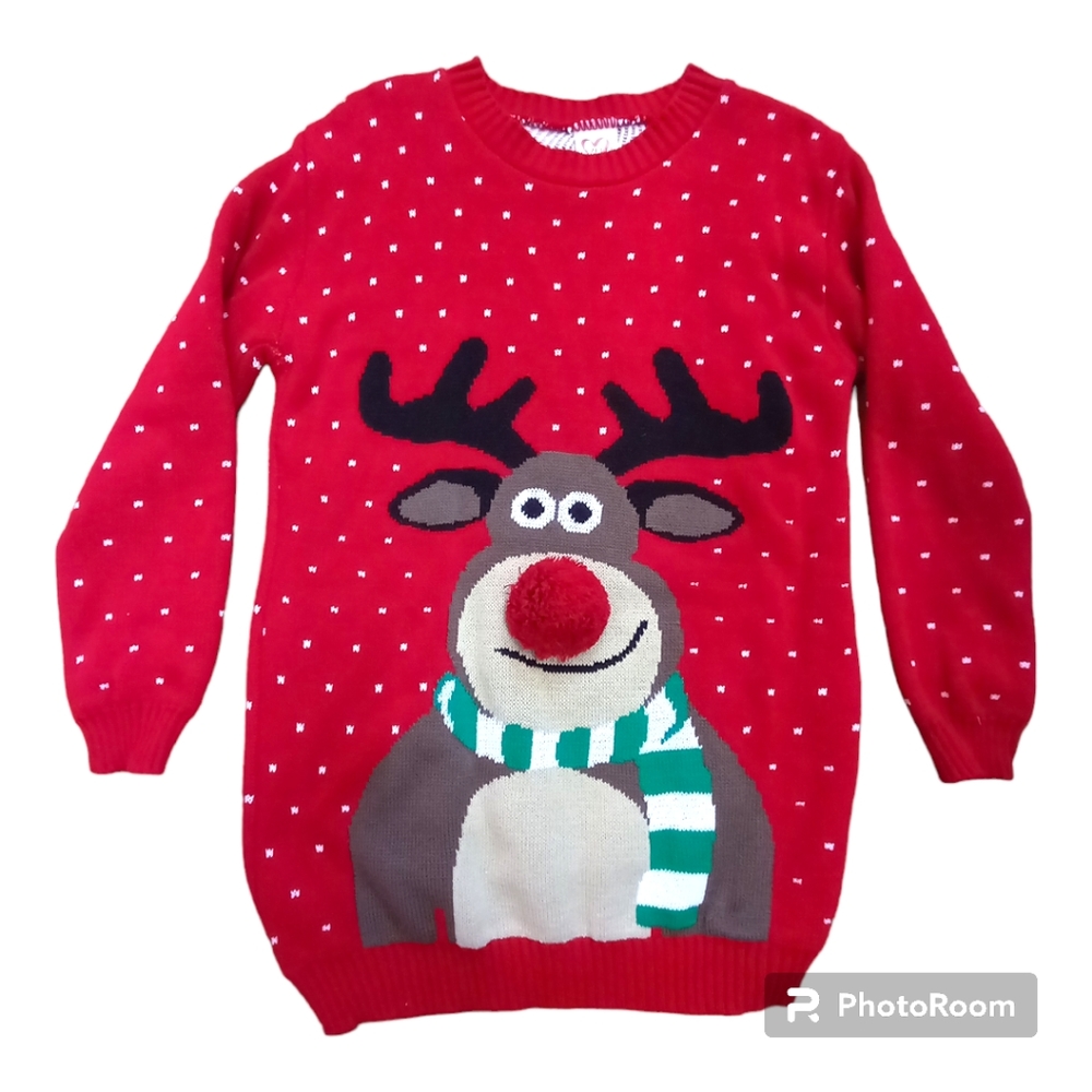 Gazelle London S/M Ugly Christmas Sweater Tunic Style Like New Condition